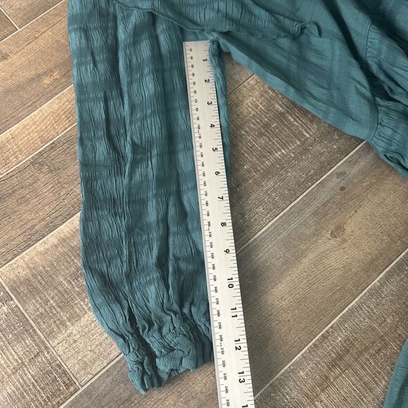 Amadi Anthropologie‎ Dress Small Green Rossi Tunic Ruffled Ruched Boho - Picture 10 of 10